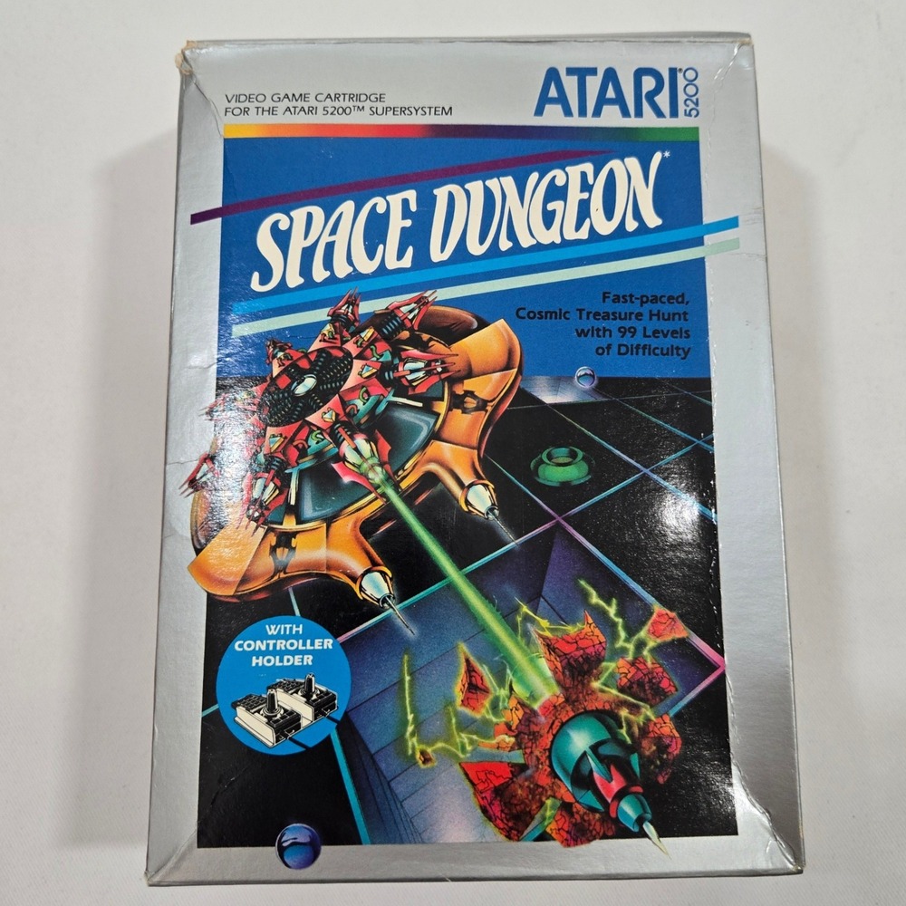 Space Dungeon Atari 5200 CIB Dual Controller Holder Box Manual Vintage 1983 USA
